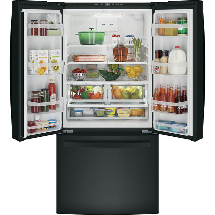 GE 18.6 Cu. Ft. Counter-depth French-door Refrigerator Black - GWE19JGLBB