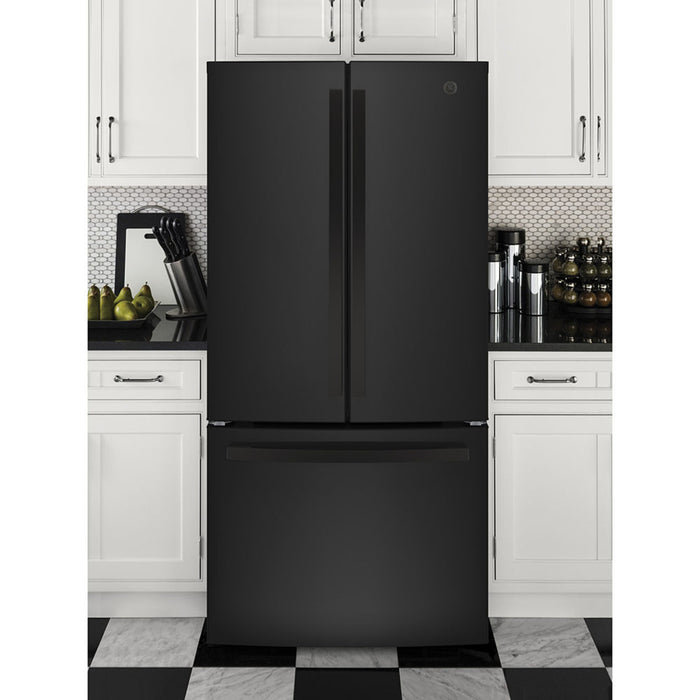 GE 18.6 Cu. Ft. Counter-depth French-door Refrigerator Black - GWE19JGLBB