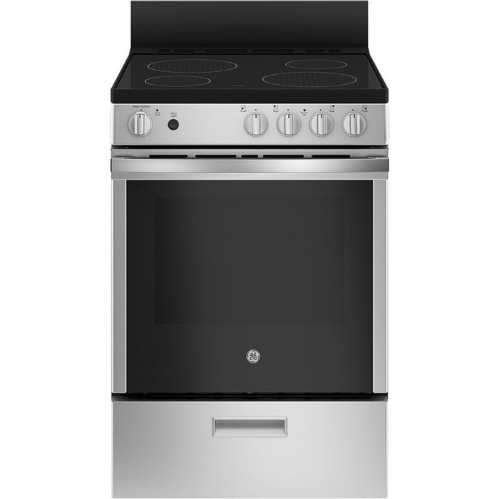 GE 24" Electric Slide-in Range With Storage Drawer Stainless Steel - JCAS640RMSS