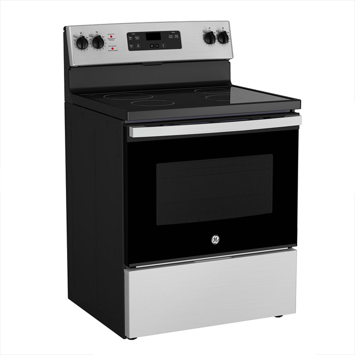 5.0 Cu. Ft. Free Standing Electric Standard Clean Range, Hi - Lo Broil, Dual Bake Element, Storage Drawer.