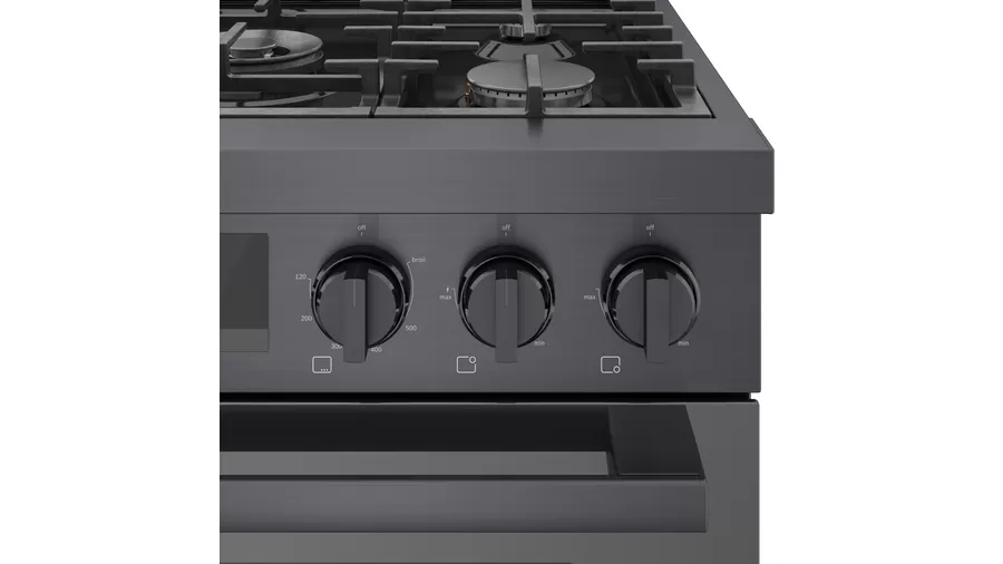 800 Series Gas Freestanding Range 30'' Black Stainless Steel HGS8045UC