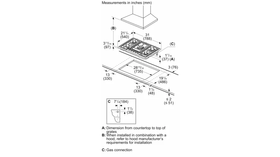 500 Series Gas Cooktop 30'' Stainless Steel NGM5059UC