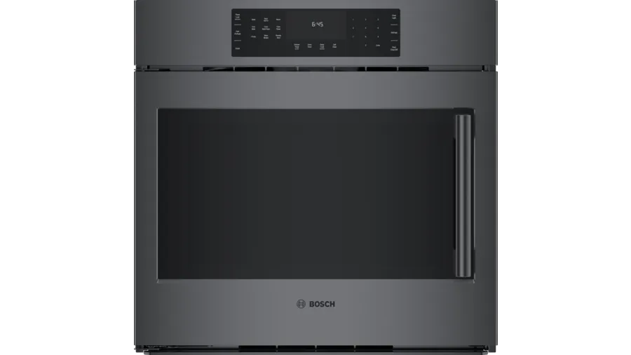 Bosch 800 Series Single Wall Oven 30'' Door Hinge: Left, Black Stainless Steel HBL8444LUC