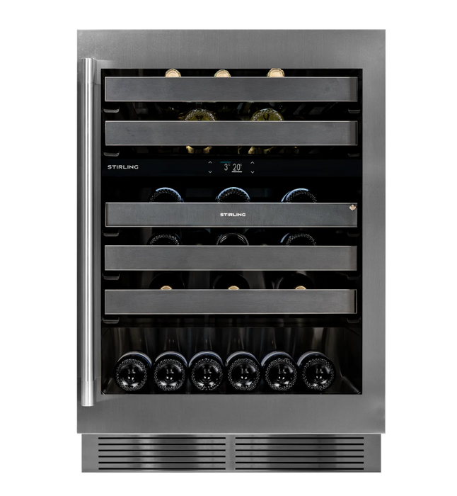 Stirling 24" Dual Zone Wine Cooler - S4-D200SS, Stainless Steel Trim Package