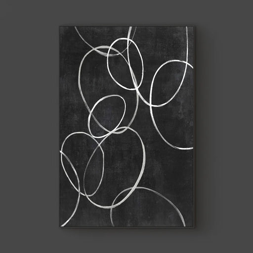 Infinity 1 Framed Canvas, 32x48 inches - 430AAB: Large modern canvas art in black frame.