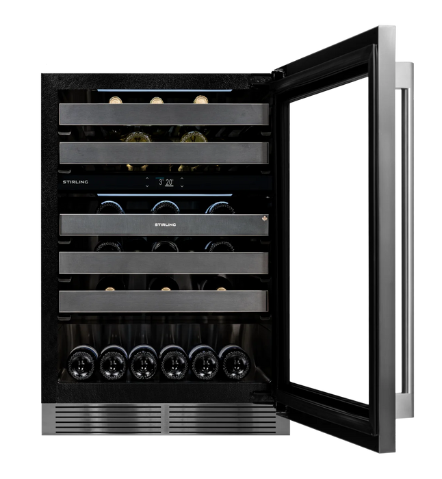 Stirling 24" Dual Zone Wine Cooler - S4-D200SS, Stainless Steel Trim Package