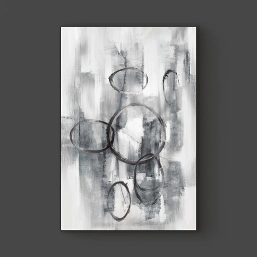 Orbit 2 Framed Canvas, 32x48 inches in elegant design with a color code 729BAB.