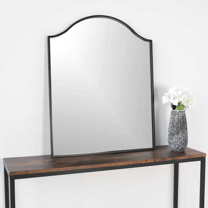 Paris Arched Iron Mirror in Matteblack, 24 inchesx30 inches - 817PABLK2430.