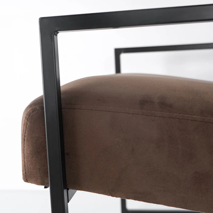 Ava Burnt Sienna Velvet Lounge Chair with elegant design and luxurious velvet upholstery.