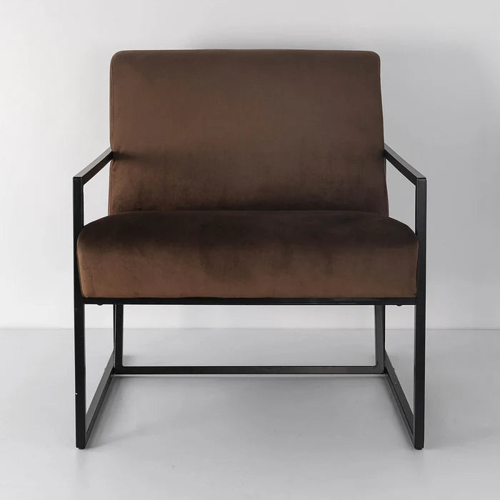 Ava Burnt Sienna Velvet Lounge Chair with BN-1425V-BRN model number.