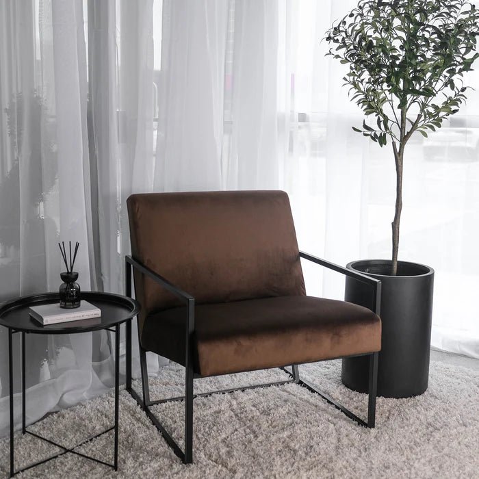 Ava Burnt Sienna Velvet Lounge Chair with item number BN-1425V-BRN.