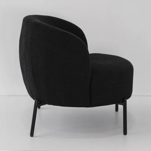 Italia Black Boucle Accent Chair - BN-1548B-BLK: Stylish black boucle accent chair with a modern design.