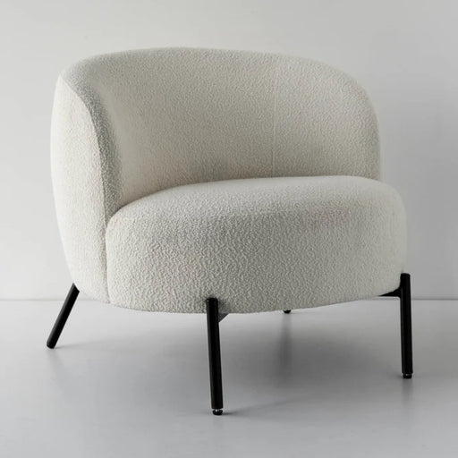 Italia White Boucle Accent Chair - BN-1548B-WHT, a stylish and elegant chair with boucle fabric upholstery.