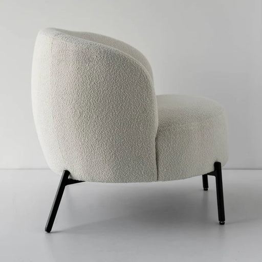 Italia White Boucle Accent Chair - BN-1548B-WHT: White boucle accent chair with modern design.