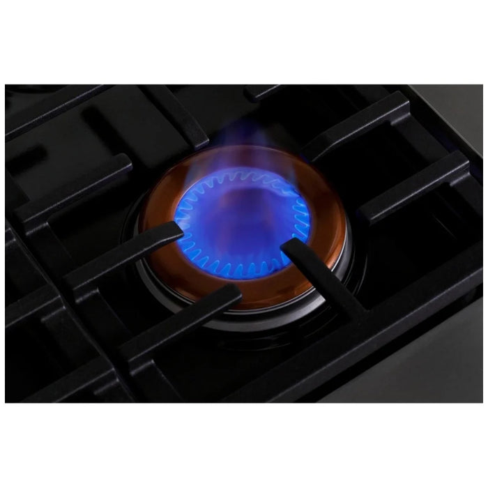 Cafe C2Y486P4TW2 Dual Fuel Range, 8.250 cu. ft. Capacity, 48 inch Exterior Width, Convection, 6 Burners, Air Fry, Self Clean, Double Oven, Matte White colour, SmartHQ™; Griddle, Telescopic Gliding Extension Rack, Temperature Probe, Self Clean Racks