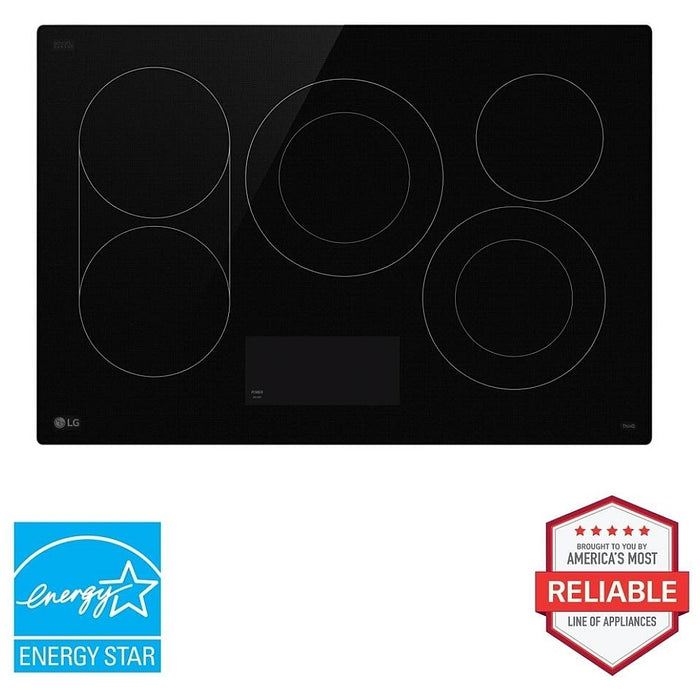 LG CBEW3017BE Electric Cooktop, 30 inch Exterior Width, 5 Burners, 3,200 W Highest Element, Black colour