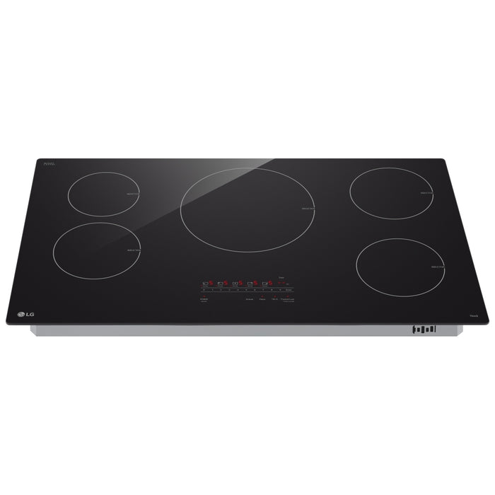 LG CBIH3613BE Induction Cooktop, 36 inch Exterior Width, 5 Burners, 4,300 W Highest Element, Black colour