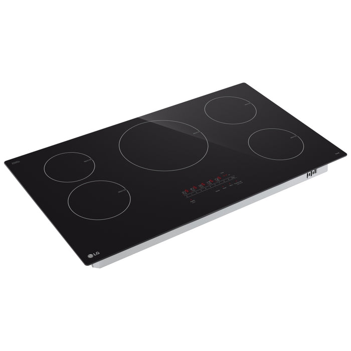 LG CBIH3613BE Induction Cooktop, 36 inch Exterior Width, 5 Burners, 4,300 W Highest Element, Black colour