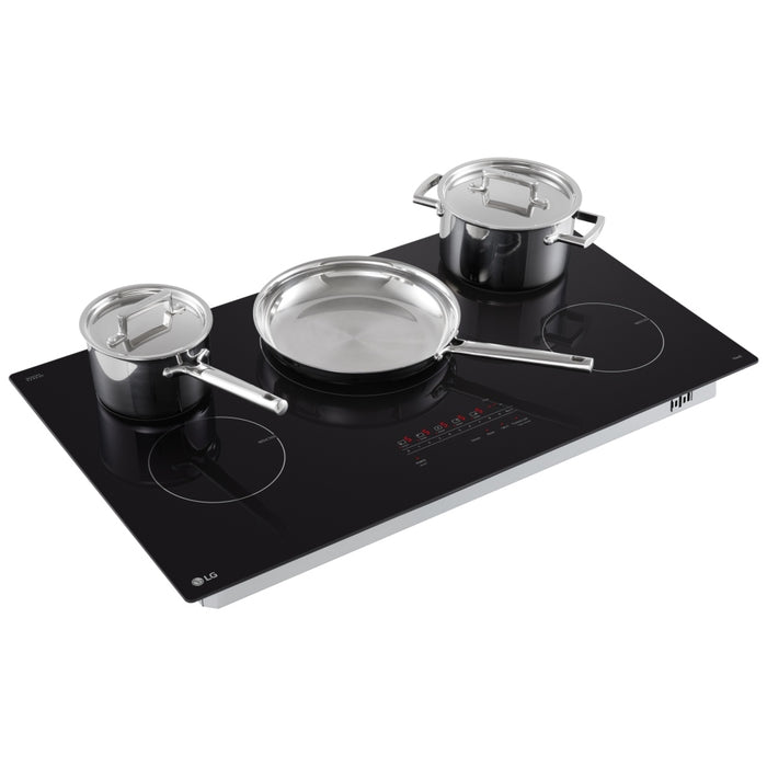 LG CBIH3613BE Induction Cooktop, 36 inch Exterior Width, 5 Burners, 4,300 W Highest Element, Black colour