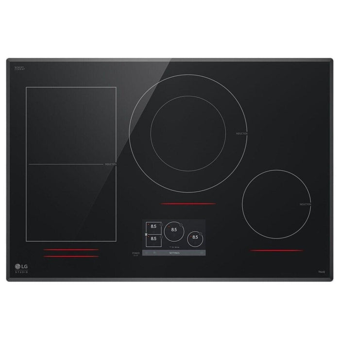 LG Studio CBIS3018BE Induction Cooktop, 30 inch Exterior Width, 4 Burners, 5,000 W Highest Element, Black colour Flexible Cooking Zone