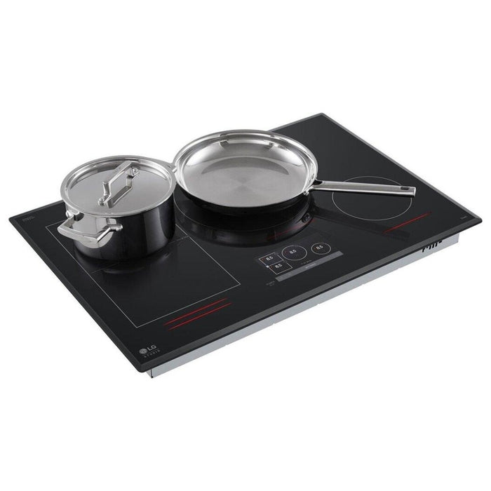 LG Studio CBIS3018BE Induction Cooktop, 30 inch Exterior Width, 4 Burners, 5,000 W Highest Element, Black colour Flexible Cooking Zone