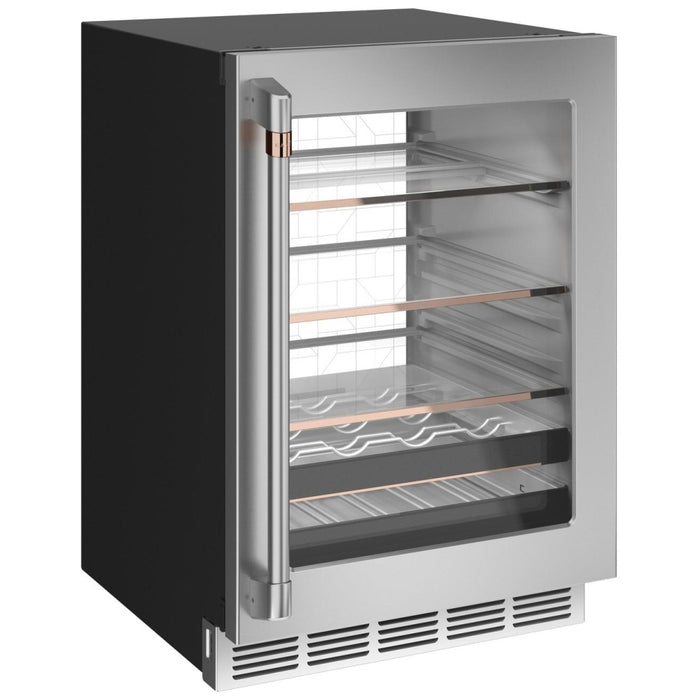 Cafe CCP06BP2PS1 Compact Beverage Center, 24 inch Width, ENERGY STAR Certified, Stainless Steel colour Smart Technology, Quick Space Shelf, LED Light Wall