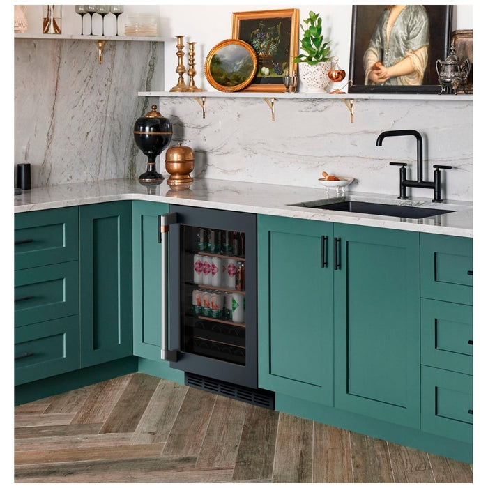 Cafe CCP06BP3PD1 Compact Beverage Center, 24 inch Width, ENERGY STAR Certified, Matte Black colour Smart Technology, Quick Space Shelf, LED Light Wall