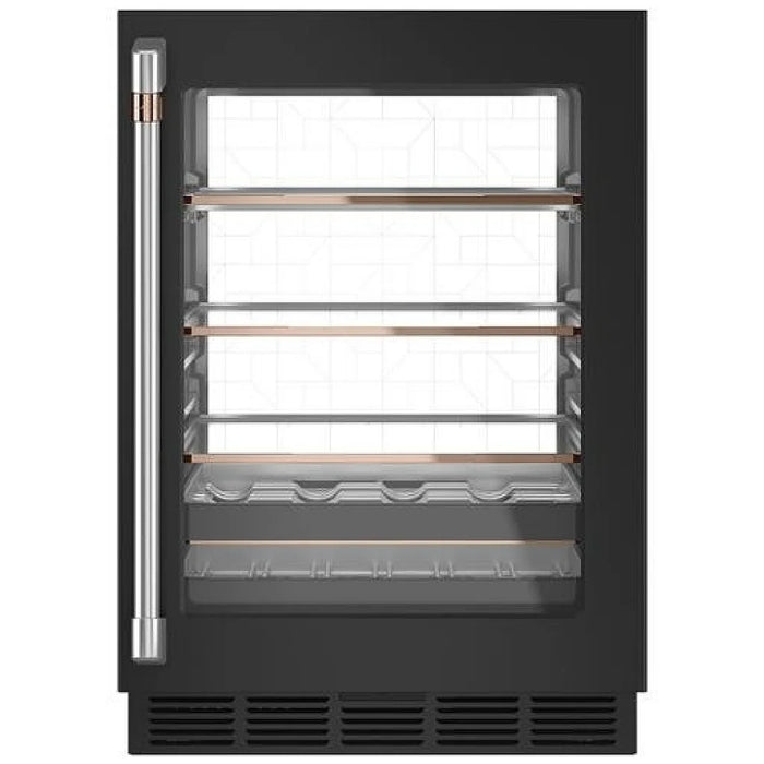 Cafe CCP06BP3PD1 Compact Beverage Center, 24 inch Width, ENERGY STAR Certified, Matte Black colour Smart Technology, Quick Space Shelf, LED Light Wall