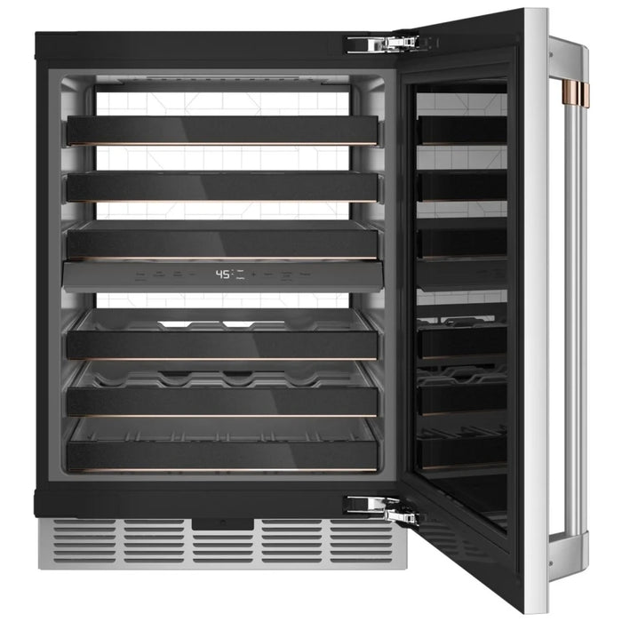 Cafe CCP06DP2PS1 Wine Cooler, 24 inch Width, 46 Wine Bottle Capacity, Stainless Steel colour Dual Zone