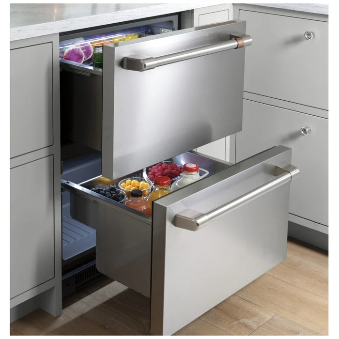Cafe CDE06RP2NS1 Built In Under Counter Refrigeration, 24 inch Width, Stainless Steel colour