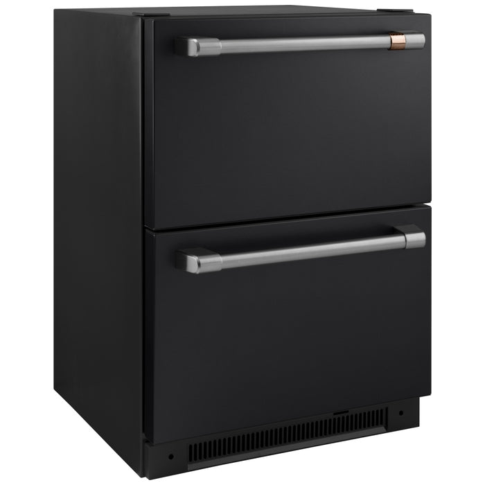 Cafe CDE06RP3ND1 Built In Under Counter Refrigeration, 24 inch Width, Matte Black colour