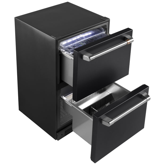 Cafe CDE06RP3ND1 Built In Under Counter Refrigeration, 24 inch Width, Matte Black colour