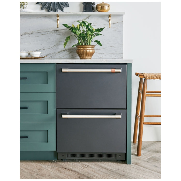 Cafe CDE06RP3ND1 Built In Under Counter Refrigeration, 24 inch Width, Matte Black colour