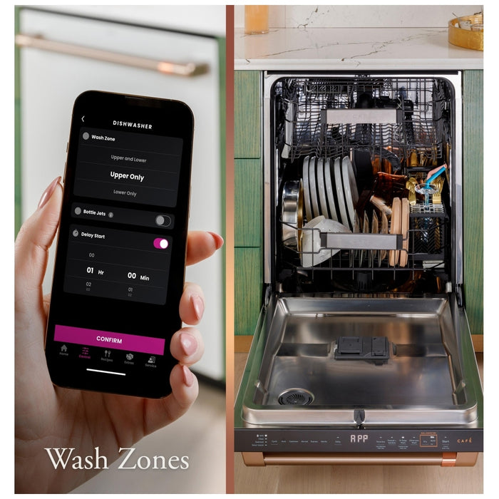 Cafe CDT888P2VS1 Dishwasher, 24 inch Exterior Width, 39 dB Decibel Level, Stainless Steel (Interior), 5 Wash Cycles, Up to 16, Hard Food Disposal, Wifi Enabled, Stainless Steel colour