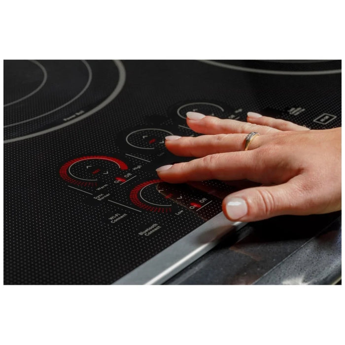 Cafe CEP90301TBB Electric Cooktop, 30 inch Exterior Width, 5 Burners, 3,000 Watts Highest Burner Element, Black colour Tri & Dual Ring Element, Synchronized Elements, Wi-Fi, Glide Touch Control