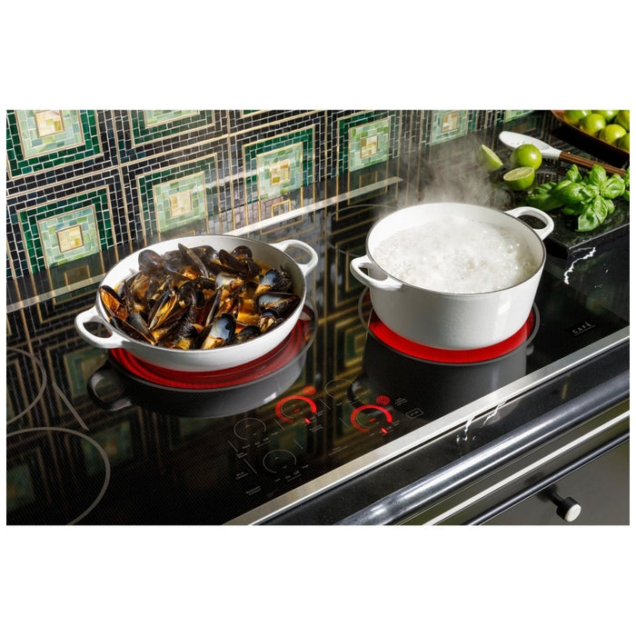 Cafe CEP90302TSS Electric Cooktop, 30 inch Exterior Width, 5 Burners, 3,000 Watts Highest Burner Element, Black colour Synchronized Elements, Wi-Fi, Glide Touch Control