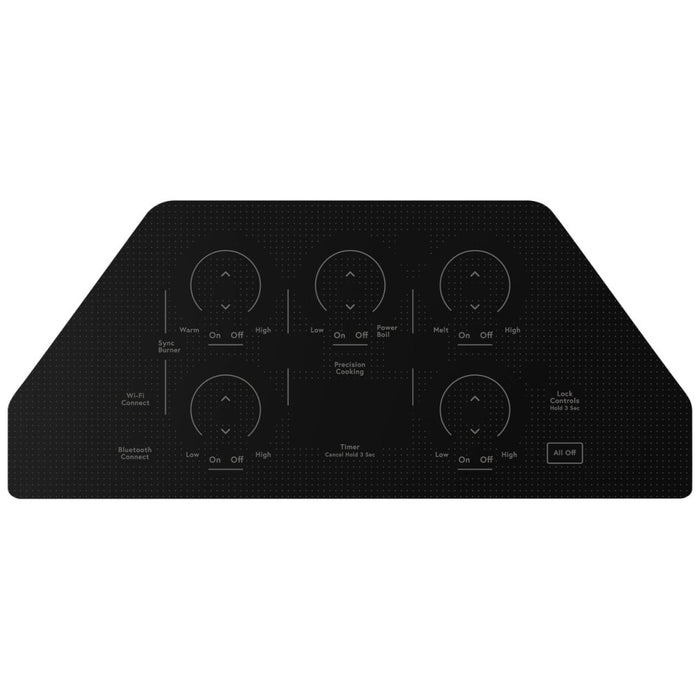 Cafe CEP90302TSS Electric Cooktop, 30 inch Exterior Width, 5 Burners, 3,000 Watts Highest Burner Element, Black colour Synchronized Elements, Wi-Fi, Glide Touch Control