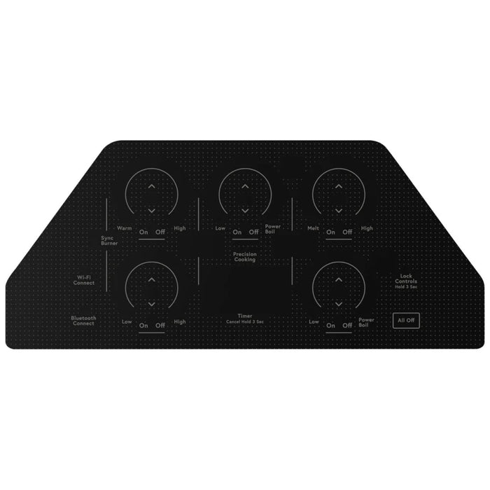 Cafe CEP90362TSS Electric Cooktop, 36 inch Exterior Width, 5 Burners, 3,600 Watts Highest Burner Element, Stainless Steel colour Touch-Control, Child Lock