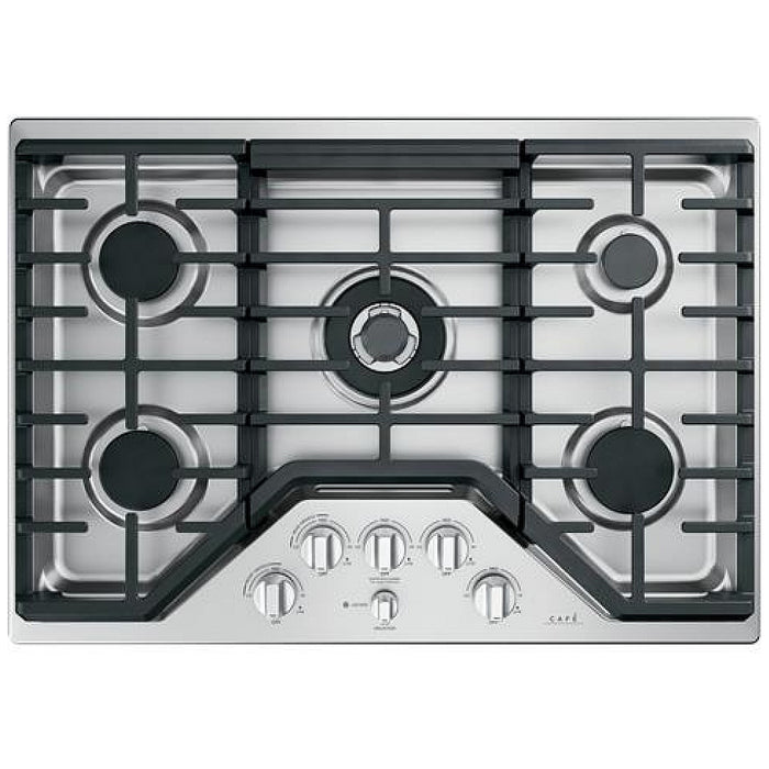 Cafe CGP95302MS1 Gas Cooktop, 30 inch Exterior Width, 5 Burners, 20,000 BTU Highest Burner, Stainless Steel colour