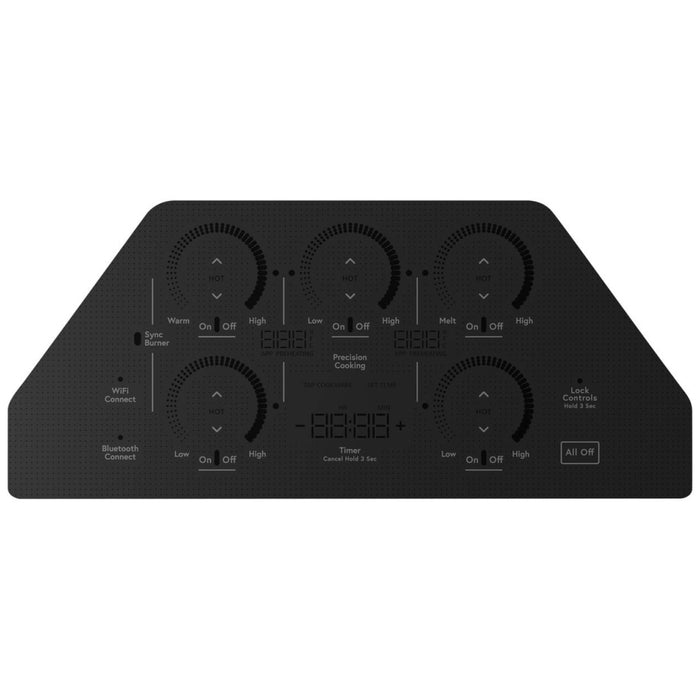 Cafe CHP90361TBB Induction Cooktop, 36 inch Exterior Width, 5 Burners, 3,700 Watts Highest Burner Element, Black colour