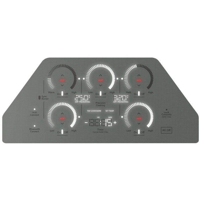 Cafe CHP90362TSS Induction Cooktop, 36 inch Exterior Width, 5 Burners, 3,700 Watts Highest Burner Element, Stainless Steel colour