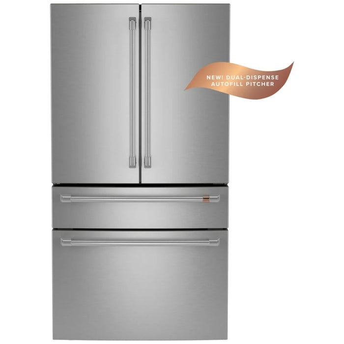 Cafe CJE23DP2WS1 Counter Depth French Door Refrigerator, 36 inch Width, ENERGY STAR Certified, 23.2 cu. ft. Capacity, Counter Depth, Water Dispenser (Interior), Ice Dispenser (Freezer Located), Stainless Steel colour, TwinChill™ evaporators