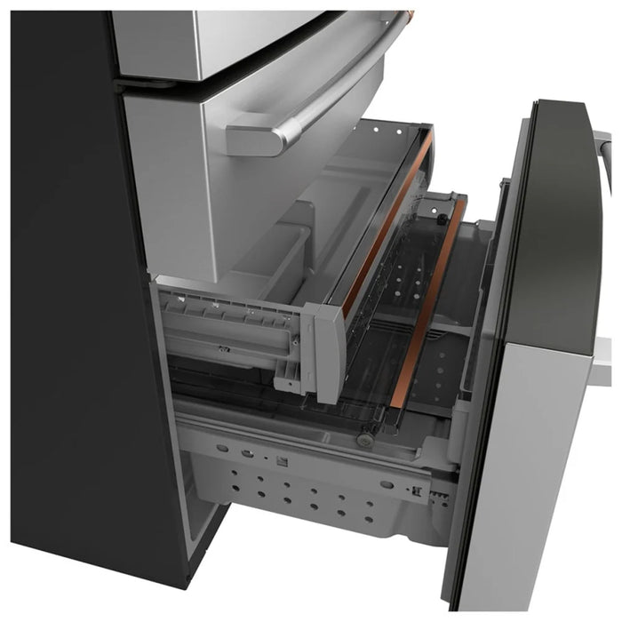 Cafe CJE23DP2WS1 Counter Depth French Door Refrigerator, 36 inch Width, ENERGY STAR Certified, 23.2 cu. ft. Capacity, Counter Depth, Water Dispenser (Interior), Ice Dispenser (Freezer Located), Stainless Steel colour, TwinChill™ evaporators