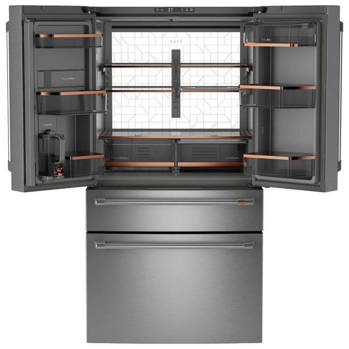 Cafe CJE23DP2WS1 Counter Depth French Door Refrigerator, 36 inch Width, ENERGY STAR Certified, 23.2 cu. ft. Capacity, Counter Depth, Water Dispenser (Interior), Ice Dispenser (Freezer Located), Stainless Steel colour, TwinChill™ evaporators