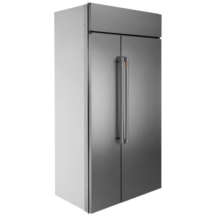 Cafe CSB42WP2NS1 Side by Side Built In Refrigerator, 42 inch Width, Counter Depth, 25.2 cu. ft. Capacity, Ice Dispenser (Freezer Located), Stainless Steel colour