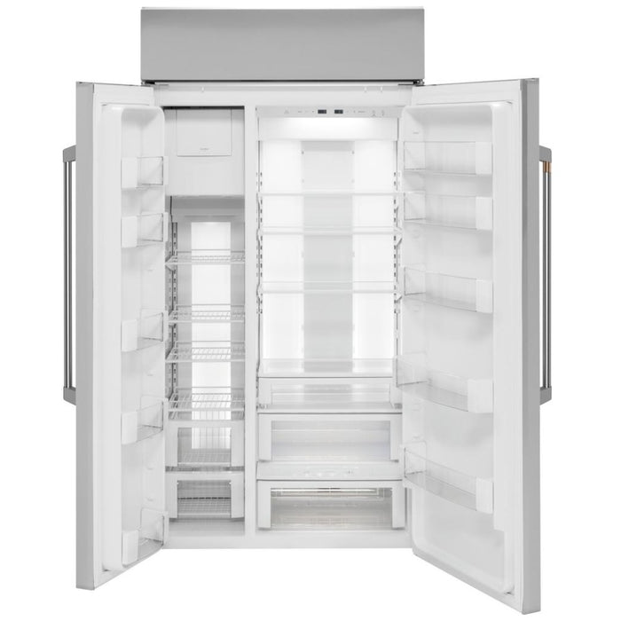 Cafe CSB42WP2NS1 Side by Side Built In Refrigerator, 42 inch Width, Counter Depth, 25.2 cu. ft. Capacity, Ice Dispenser (Freezer Located), Stainless Steel colour