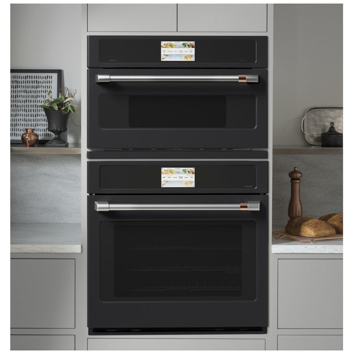 Cafe CSB913P3VD1 Single Wall Oven, 30 inch Exterior Width, 1.7 cu. ft. Capacity, 975 W Watts, Convection, Halogen , Stainless Steel Interior, Wifi Enabled, Matte Black colour
