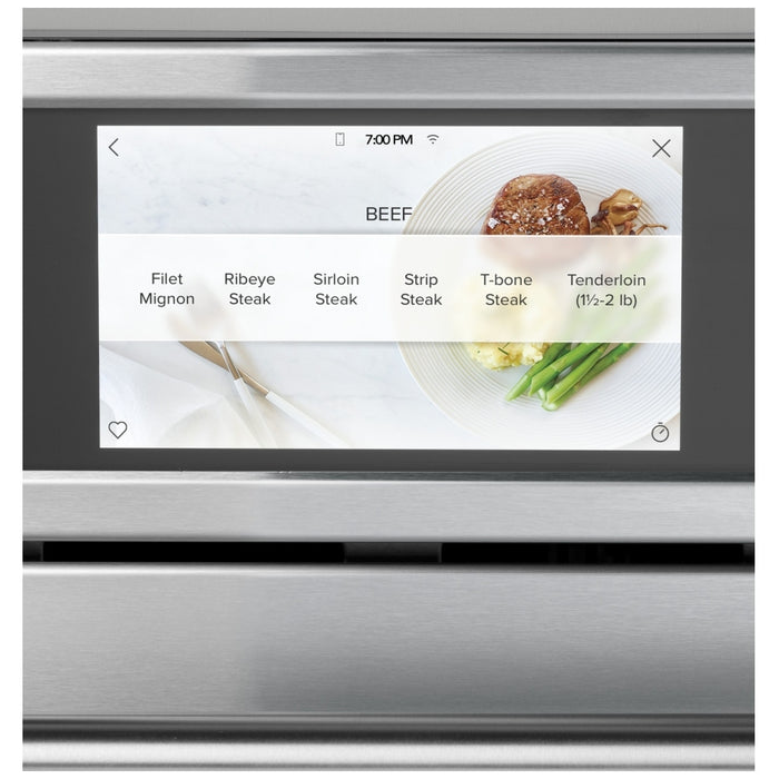 Cafe CSB913P3VD1 Single Wall Oven, 30 inch Exterior Width, 1.7 cu. ft. Capacity, 975 W Watts, Convection, Halogen , Stainless Steel Interior, Wifi Enabled, Matte Black colour