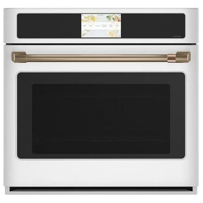 Cafe CTS90DP4NW2 Single Wall Oven, 30 inch Exterior Width, True Convection, Self Clean, 5 cu. ft. Capacity, Temperature Probe, Wifi Enabled, Air Fry, Matte White colour Air Fry, In-Oven Camera,Telescopic Gliding Extension Rack, Soft Close Door, Convection