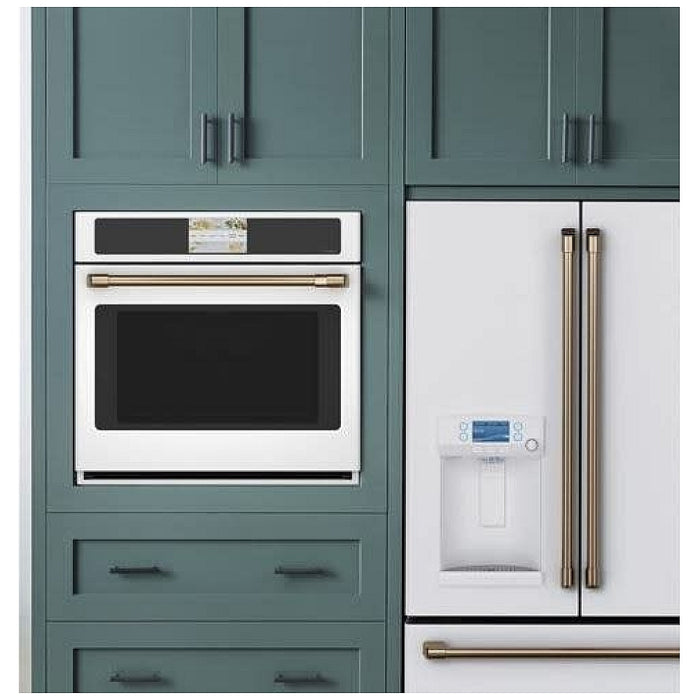 Cafe CTS90DP4NW2 Single Wall Oven, 30 inch Exterior Width, True Convection, Self Clean, 5 cu. ft. Capacity, Temperature Probe, Wifi Enabled, Air Fry, Matte White colour Air Fry, In-Oven Camera,Telescopic Gliding Extension Rack, Soft Close Door, Convection